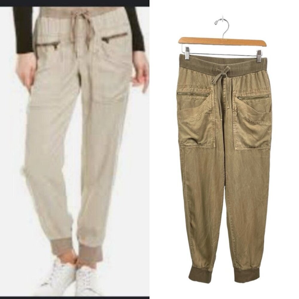 Young Fabulous & Broke Ozzy Tencel Cargo Jogger in Khaki Green Size S